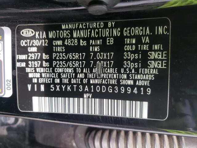 Photo 9 VIN: 5XYKT3A10DG399419 - KIA SORENTO 