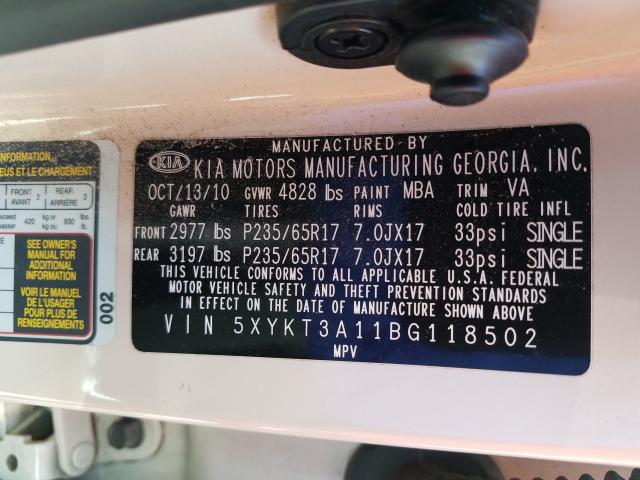 Photo 9 VIN: 5XYKT3A11BG118502 - KIA SORENTO BA 