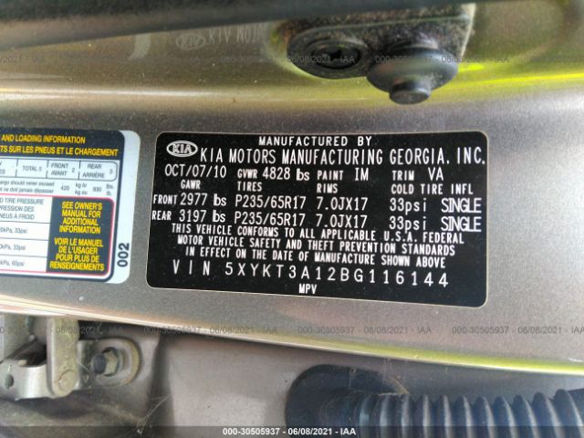 Photo 8 VIN: 5XYKT3A12BG116144 - KIA SORENTO 