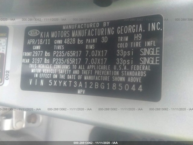 Photo 8 VIN: 5XYKT3A12BG185044 - KIA SORENTO 