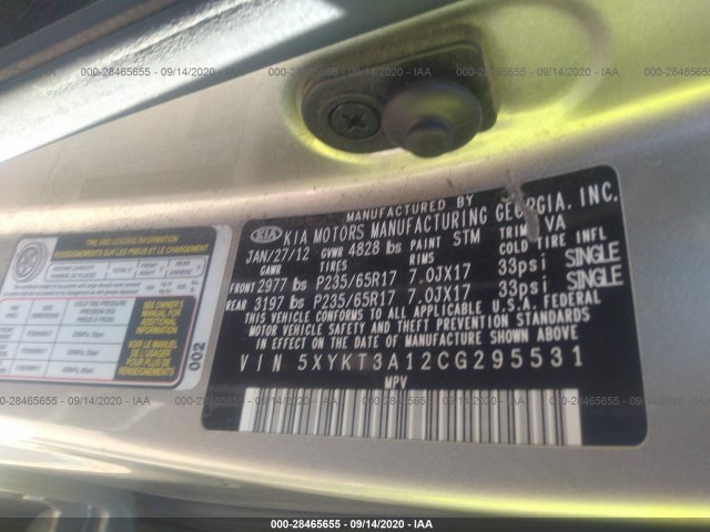 Photo 8 VIN: 5XYKT3A12CG295531 - KIA SORENTO 