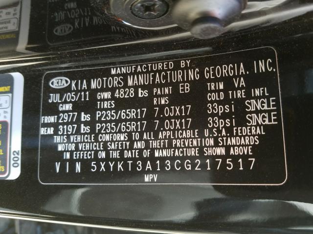 Photo 9 VIN: 5XYKT3A13CG217517 - KIA SORENTO BA 