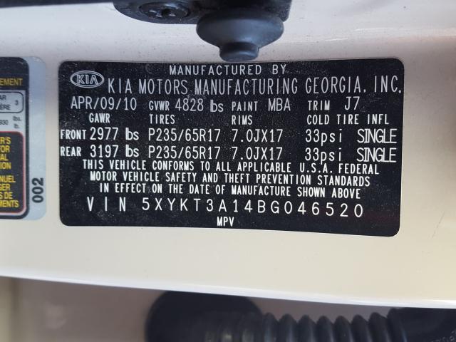 Photo 9 VIN: 5XYKT3A14BG046520 - KIA SORENTO BA 