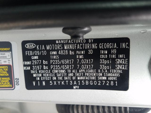 Photo 9 VIN: 5XYKT3A15BG027281 - KIA SORENTO BA 