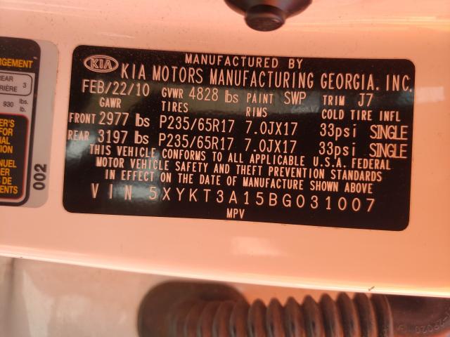 Photo 9 VIN: 5XYKT3A15BG031007 - KIA SORENTO BA 