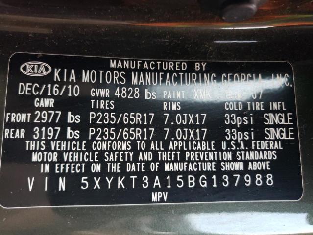 Photo 12 VIN: 5XYKT3A15BG137988 - KIA SORENTO 