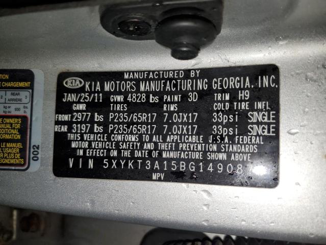 Photo 12 VIN: 5XYKT3A15BG149087 - KIA SORENTO 