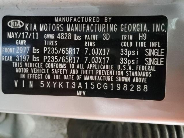 Photo 11 VIN: 5XYKT3A15CG198288 - KIA SORENTO BA 