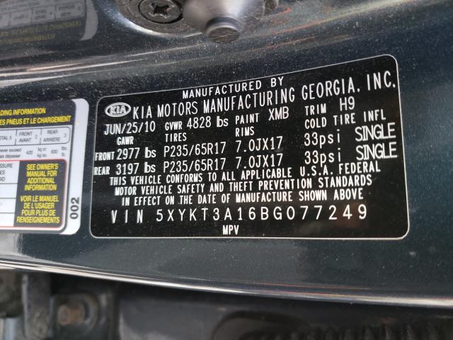 Photo 9 VIN: 5XYKT3A16BG077249 - KIA SORENTO BA 