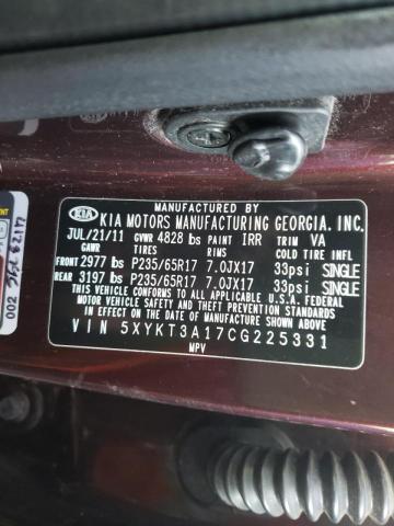 Photo 9 VIN: 5XYKT3A17CG225331 - KIA SORENTO BA 