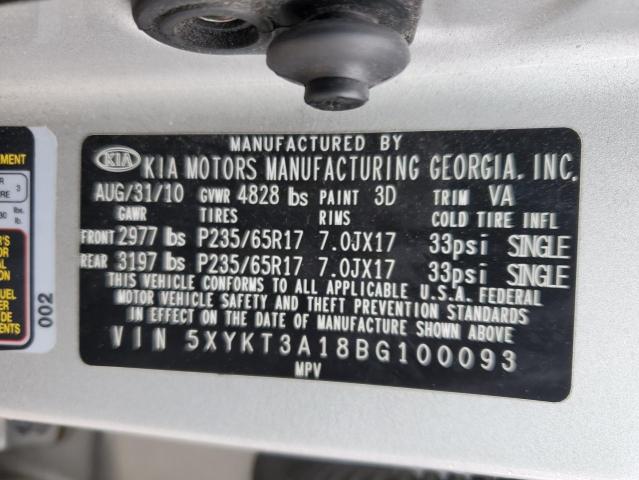 Photo 11 VIN: 5XYKT3A18BG100093 - KIA SORENTO 