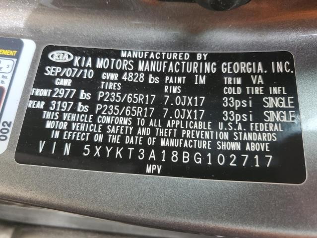 Photo 12 VIN: 5XYKT3A18BG102717 - KIA SORENTO 