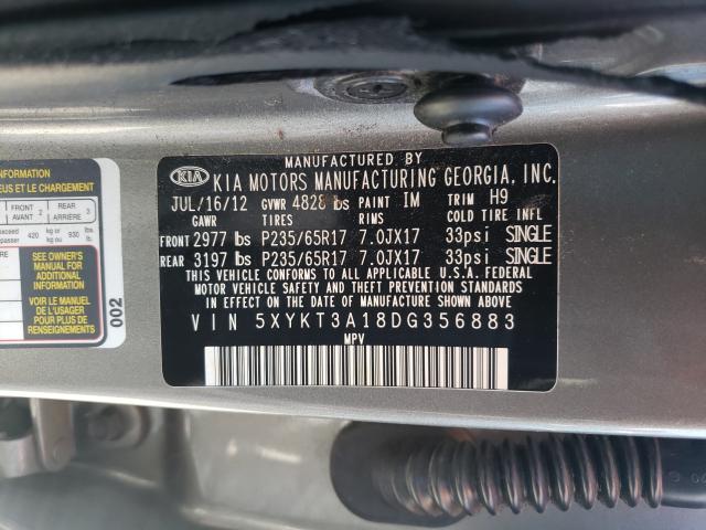 Photo 9 VIN: 5XYKT3A18DG356883 - KIA SORENTO 