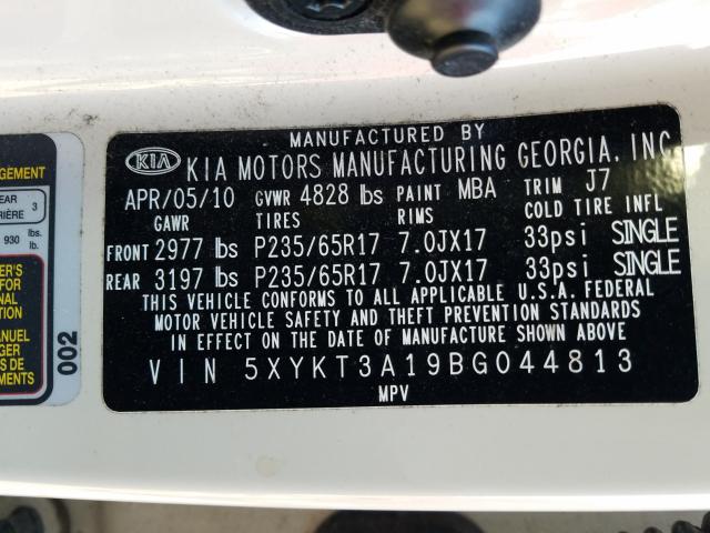 Photo 9 VIN: 5XYKT3A19BG044813 - KIA SORENTO BA 