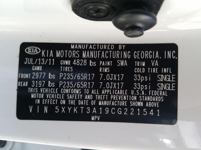 Photo 9 VIN: 5XYKT3A19CG221541 - KIA SORENTO BA 