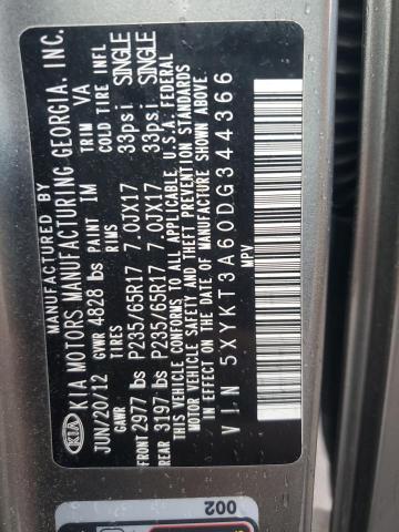 Photo 12 VIN: 5XYKT3A60DG344366 - KIA SORENTO LX 