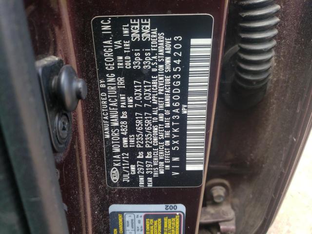 Photo 9 VIN: 5XYKT3A60DG354203 - KIA SORENTO 