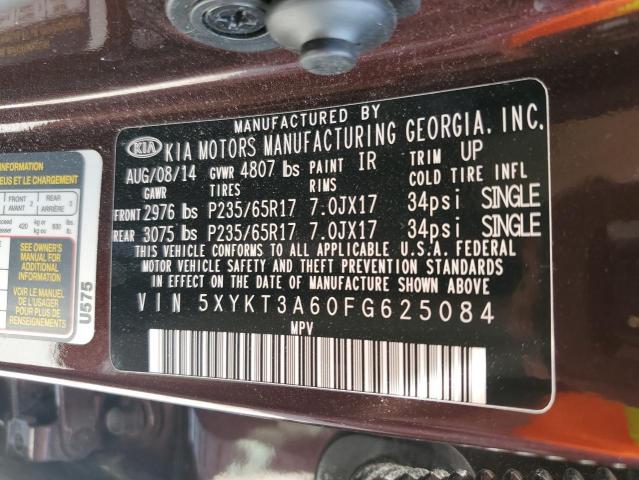 Photo 12 VIN: 5XYKT3A60FG625084 - KIA SORENTO 