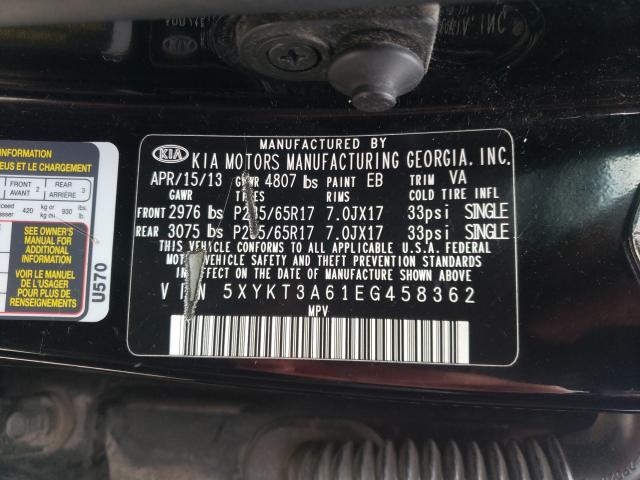 Photo 9 VIN: 5XYKT3A61EG458362 - KIA SORENTO LX 