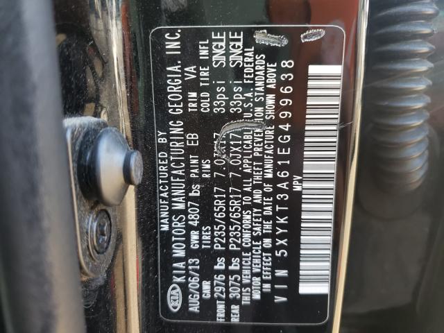 Photo 9 VIN: 5XYKT3A61EG499638 - KIA SORENTO LX 