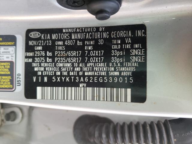 Photo 9 VIN: 5XYKT3A62EG539015 - KIA SORENTO 