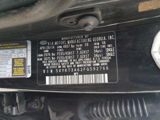 Photo 9 VIN: 5XYKT3A62FG592766 - KIA SORENTO LX 