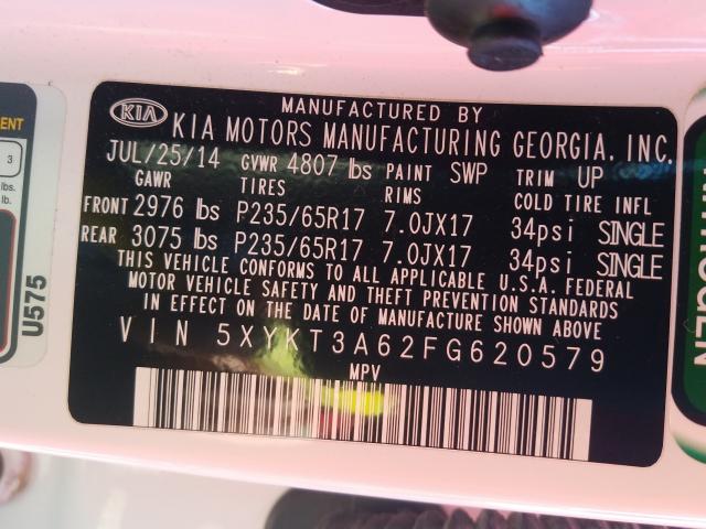 Photo 9 VIN: 5XYKT3A62FG620579 - KIA SORENTO LX 