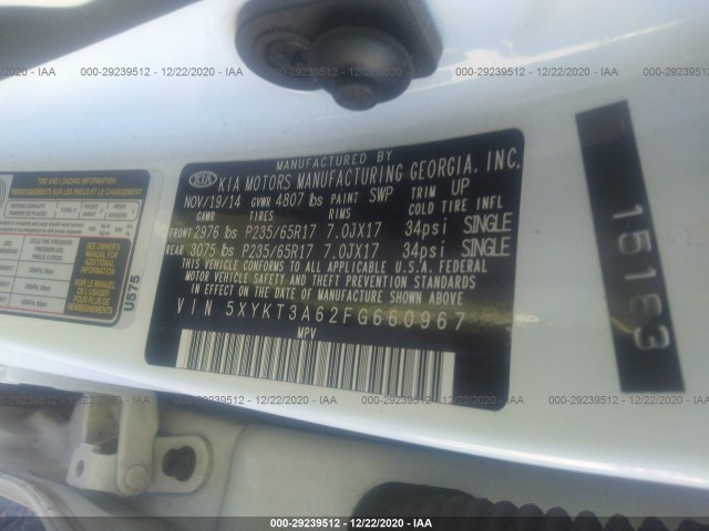 Photo 8 VIN: 5XYKT3A62FG660967 - KIA SORENTO 