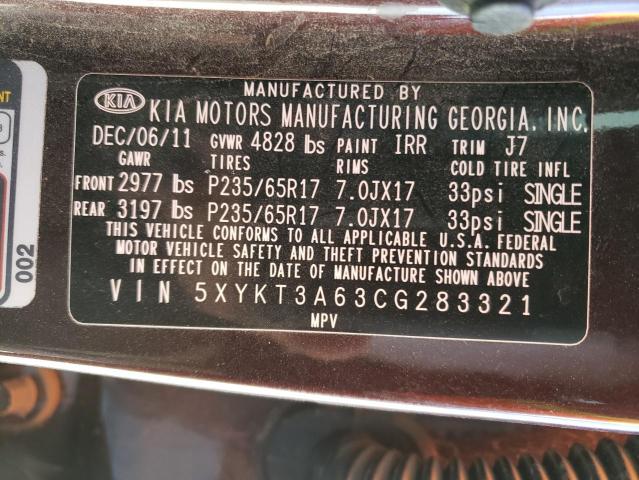 Photo 12 VIN: 5XYKT3A63CG283321 - KIA SORENTO BA 