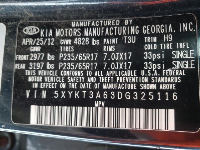 Photo 9 VIN: 5XYKT3A63DG325116 - KIA SORENTO LX 