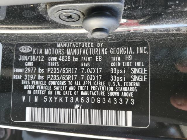 Photo 12 VIN: 5XYKT3A63DG343373 - KIA SORENTO 