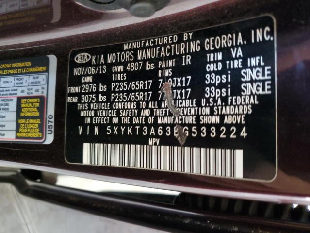 Photo 12 VIN: 5XYKT3A63EG533224 - KIA SORENTO LX 