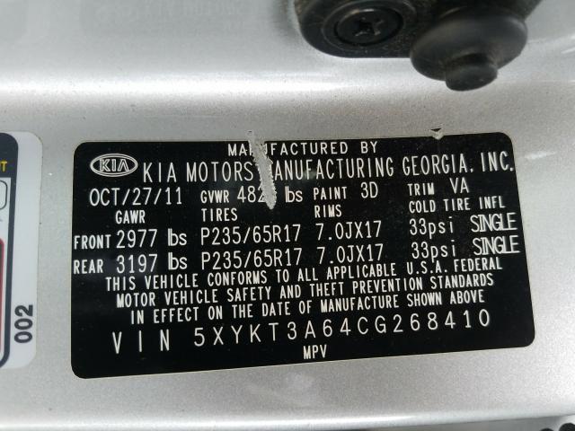 Photo 9 VIN: 5XYKT3A64CG268410 - KIA SORENTO BA 