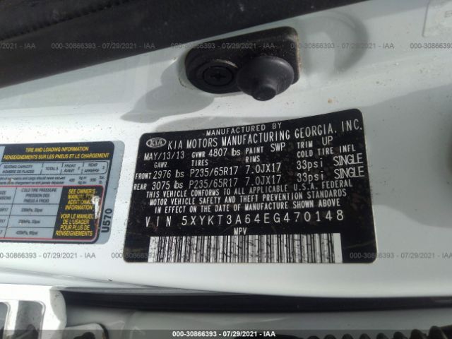 Photo 8 VIN: 5XYKT3A64EG470148 - KIA SORENTO 