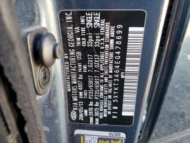 Photo 12 VIN: 5XYKT3A64EG478699 - KIA SORENTO LX 