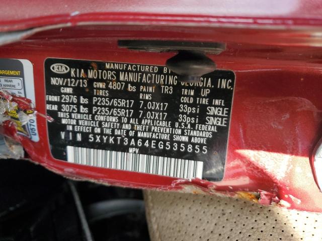 Photo 12 VIN: 5XYKT3A64EG535855 - KIA SORENTO LX 