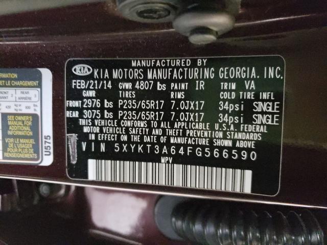 Photo 9 VIN: 5XYKT3A64FG566590 - KIA SORENTO LX 