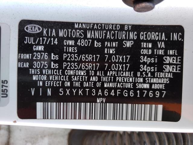 Photo 12 VIN: 5XYKT3A64FG617697 - KIA SORENTO LX 