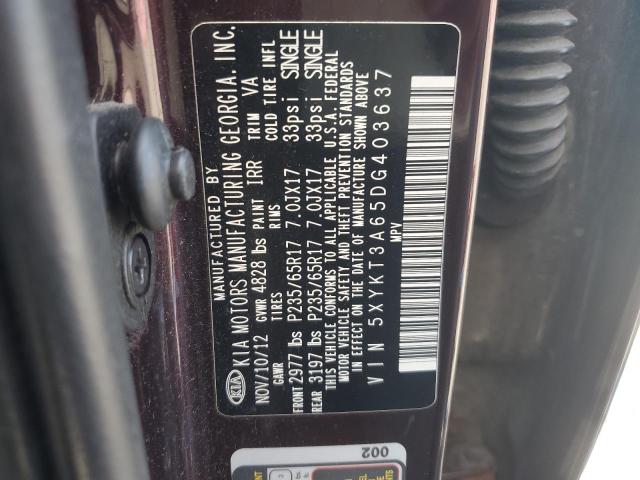 Photo 12 VIN: 5XYKT3A65DG403637 - KIA SORENTO 