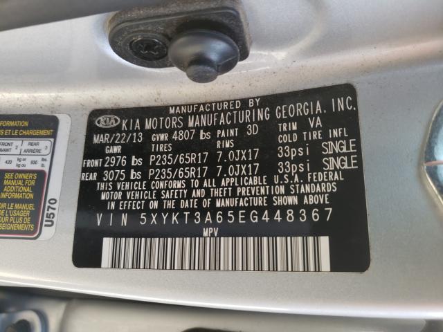 Photo 9 VIN: 5XYKT3A65EG448367 - KIA SORENTO LX 