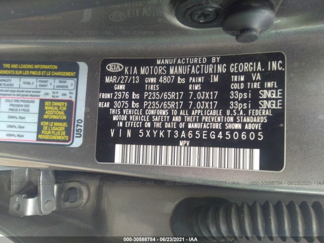 Photo 8 VIN: 5XYKT3A65EG450605 - KIA SORENTO 