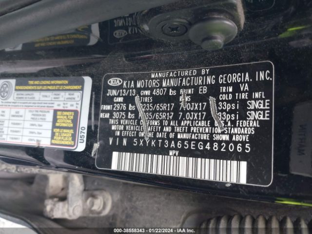 Photo 8 VIN: 5XYKT3A65EG482065 - KIA SORENTO 