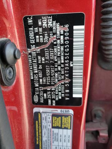 Photo 12 VIN: 5XYKT3A65EG509006 - KIA SORENTO LX 