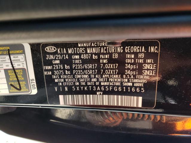 Photo 9 VIN: 5XYKT3A65FG611665 - KIA SORENTO LX 