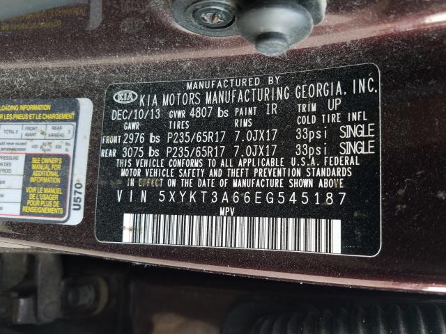 Photo 9 VIN: 5XYKT3A66EG545187 - KIA SORENTO LX 