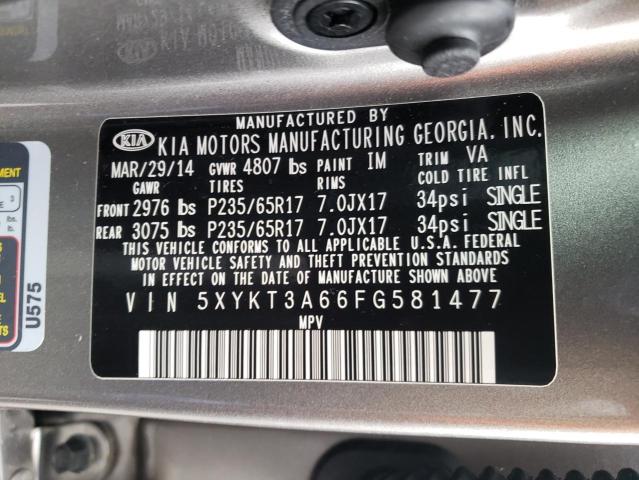 Photo 9 VIN: 5XYKT3A66FG581477 - KIA SORENTO LX 