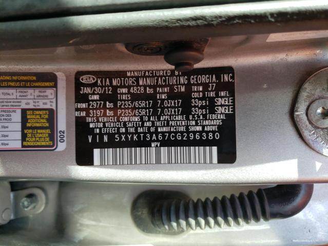 Photo 9 VIN: 5XYKT3A67CG296380 - KIA SORENTO BA 