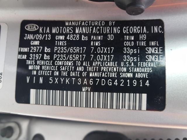 Photo 9 VIN: 5XYKT3A67DG421914 - KIA SORENTO 