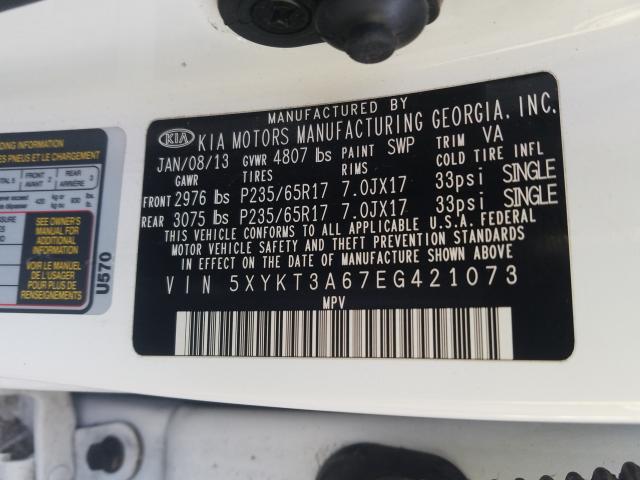 Photo 9 VIN: 5XYKT3A67EG421073 - KIA SORENTO LX 