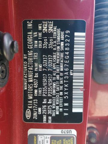 Photo 12 VIN: 5XYKT3A67EG483279 - KIA SORENTO LX 